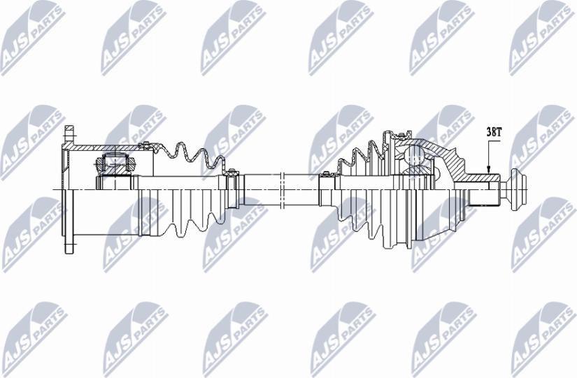 NTY NPW-AU-069 - Приводний вал autozip.com.ua
