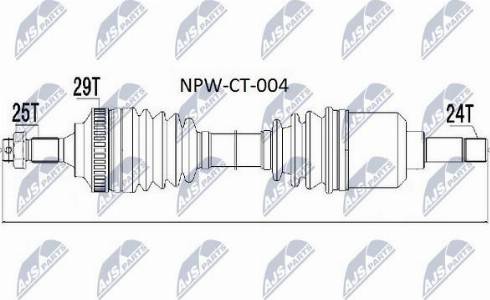 NTY NPW-CT-004 - Приводний вал autozip.com.ua