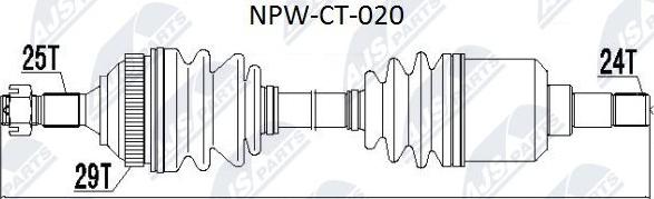 NTY NPW-CT-020 - Приводний вал autozip.com.ua