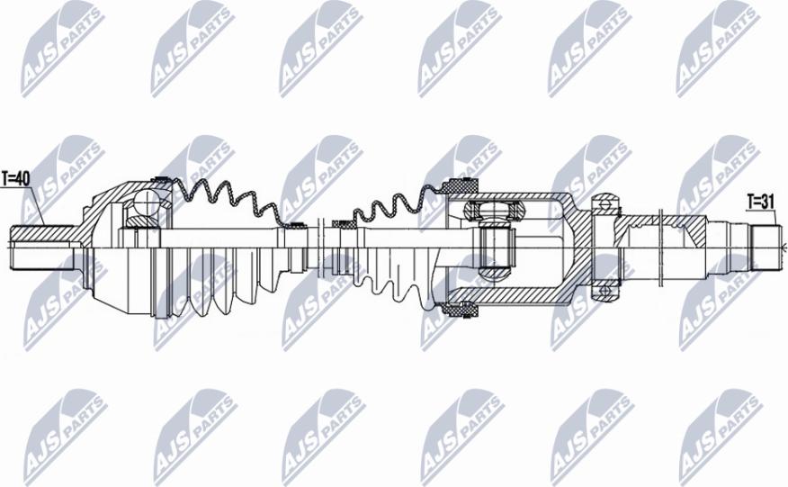 NTY NPW-FR-153 - Приводний вал autozip.com.ua