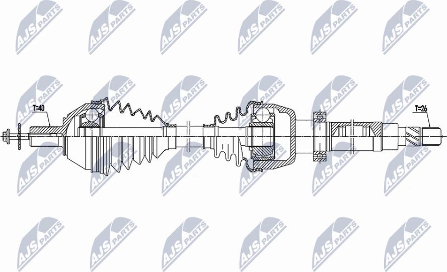 NTY NPW-FR-157 - Приводний вал autozip.com.ua