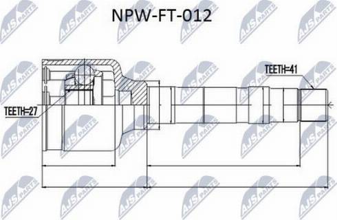 NTY NPW-FT-012 - Приводний вал autozip.com.ua