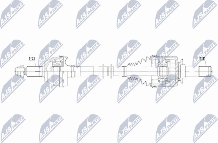 NTY NPW-LR-033 - Приводний вал autozip.com.ua