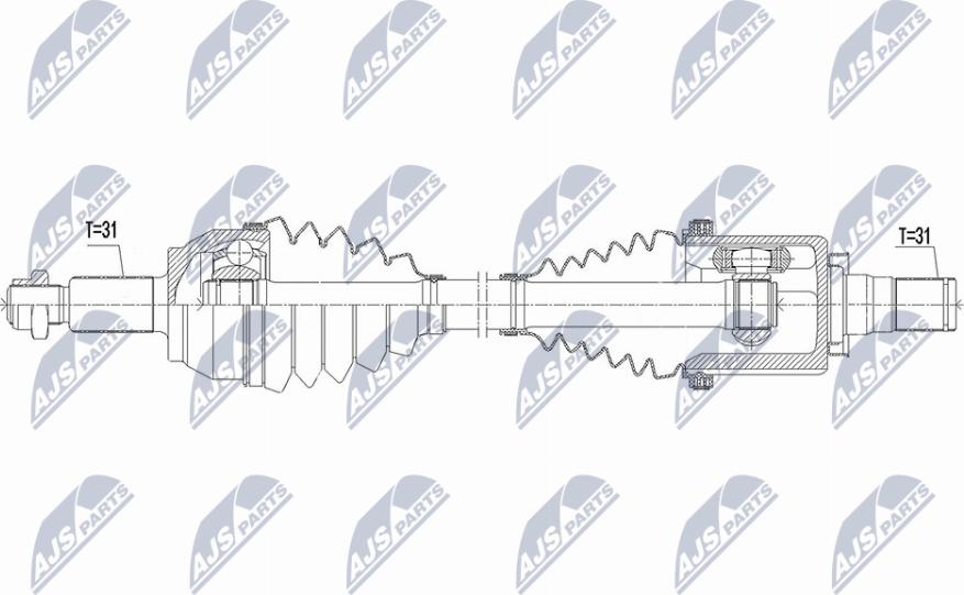 NTY NPW-LR-021 - Приводний вал autozip.com.ua