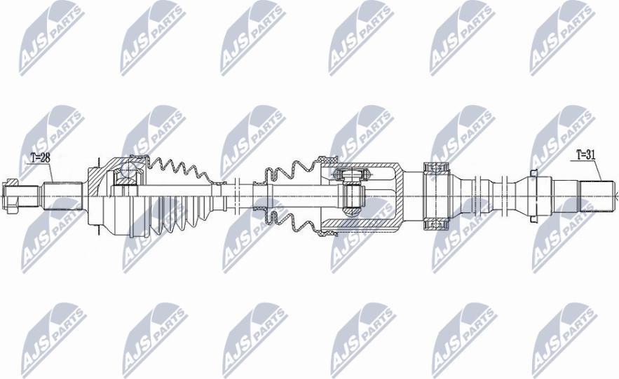 NTY NPW-MZ-076 - Приводний вал autozip.com.ua