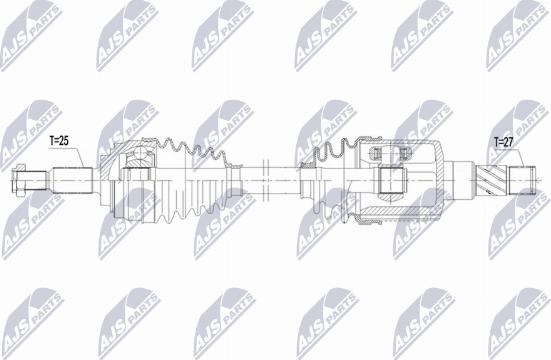 NTY NPW-NS-226 - Приводний вал autozip.com.ua