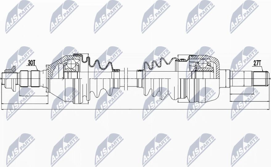 NTY NPW-PL-043 - Приводний вал autozip.com.ua