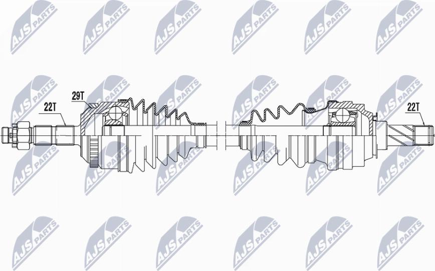 NTY NPW-PL-158 - Приводний вал autozip.com.ua
