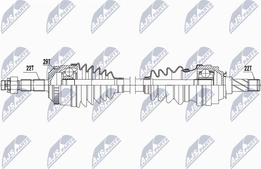 NTY NPW-PL-157 - Приводний вал autozip.com.ua