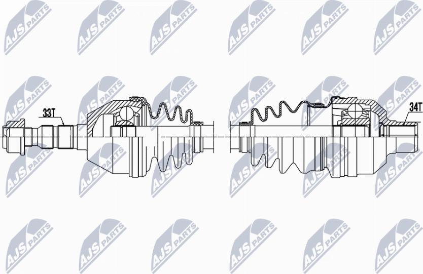 NTY NPW-PL-161 - Приводний вал autozip.com.ua