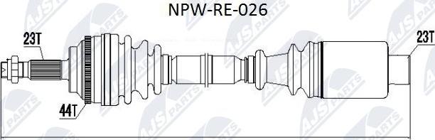 NTY NPW-RE-026 - Приводний вал autozip.com.ua