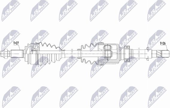 NTY NPW-RE-242 - Приводний вал autozip.com.ua