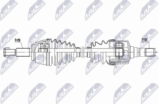 NTY NPW-RE-228 - Приводний вал autozip.com.ua