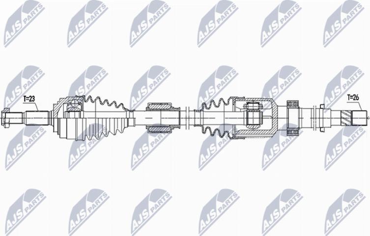 NTY NPW-RE-222 - Приводний вал autozip.com.ua