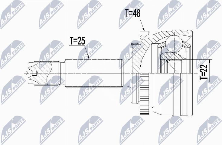 NTY NPZ-HY-561 - Шарнір, ШРУС, приводний вал autozip.com.ua