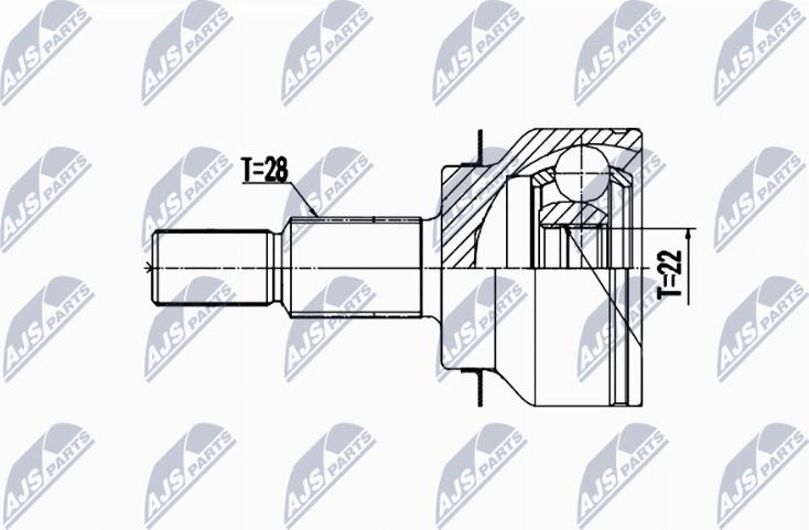 NTY NPZ-MZ-064 - Шарнір, ШРУС, приводний вал autozip.com.ua