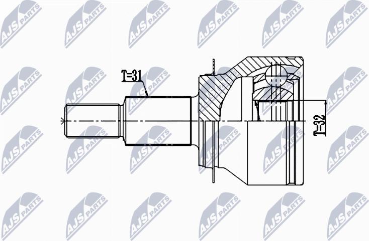 NTY NPZ-MZ-062 - Шарнір, ШРУС, приводний вал autozip.com.ua