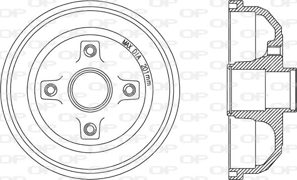 Open Parts BAD9060.30 - Гальмівний барабан autozip.com.ua