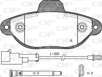 Open Parts BPA0414.22 - Гальмівні колодки, дискові гальма autozip.com.ua