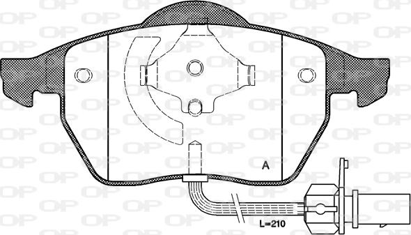 Open Parts BPA0390.22 - Гальмівні колодки, дискові гальма autozip.com.ua