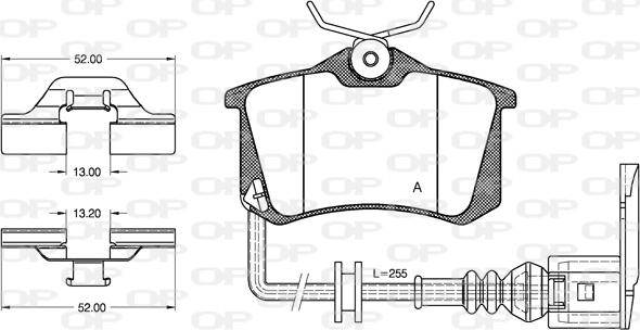 Open Parts BPA0263.41 - Гальмівні колодки, дискові гальма autozip.com.ua