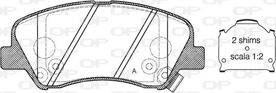 Open Parts BPA1488.02 - Гальмівні колодки, дискові гальма autozip.com.ua