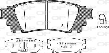 Open Parts BPA1636.00 - Гальмівні колодки, дискові гальма autozip.com.ua