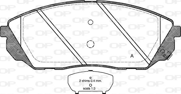 Open Parts BPA1041.12 - Гальмівні колодки, дискові гальма autozip.com.ua