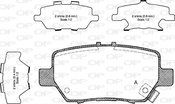Open Parts BPA1168.02 - Гальмівні колодки, дискові гальма autozip.com.ua