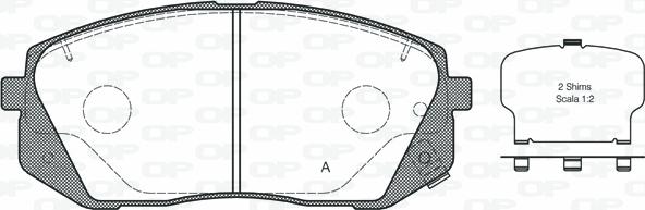 Open Parts BPA1302.52 - Гальмівні колодки, дискові гальма autozip.com.ua