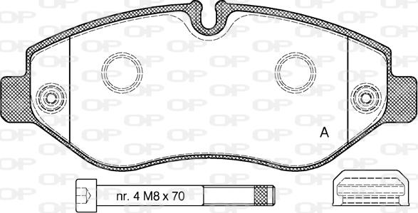 Open Parts BPA1245.10 - Гальмівні колодки, дискові гальма autozip.com.ua