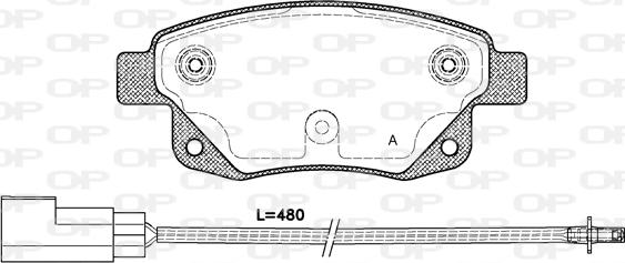 Open Parts BPA1252.01 - Гальмівні колодки, дискові гальма autozip.com.ua