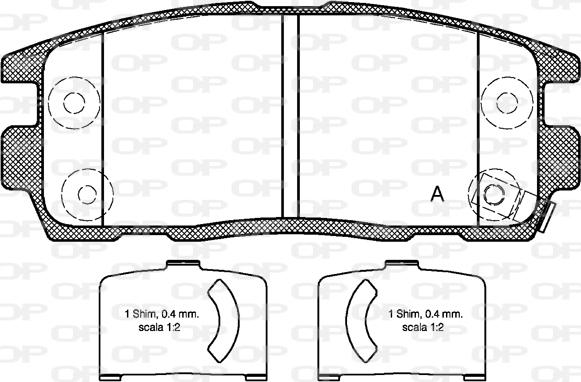 Open Parts BPA1260.12 - Гальмівні колодки, дискові гальма autozip.com.ua