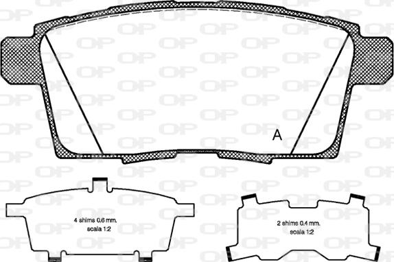 Open Parts BPA1268.00 - Гальмівні колодки, дискові гальма autozip.com.ua