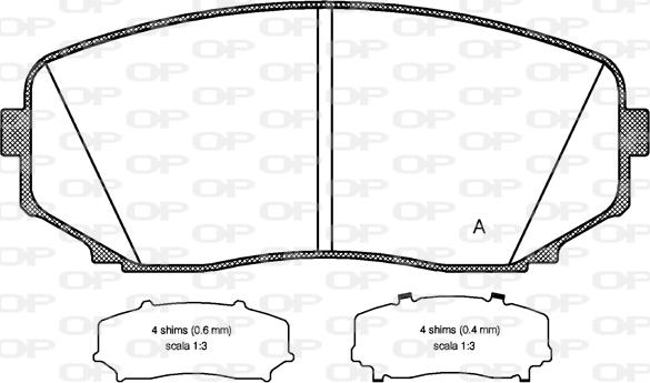 Open Parts BPA1267.02 - Гальмівні колодки, дискові гальма autozip.com.ua