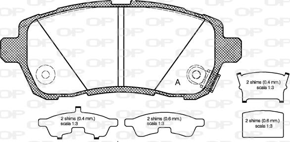 Open Parts BPA1281.02 - Гальмівні колодки, дискові гальма autozip.com.ua