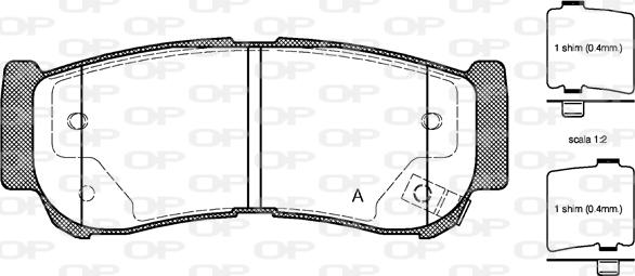 Open Parts BPA1239.02 - Гальмівні колодки, дискові гальма autozip.com.ua