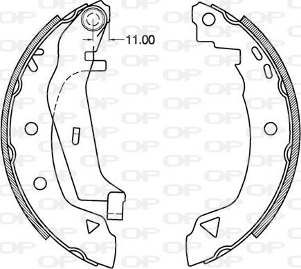 Open Parts BSA2098.00 - Комплект гальм, барабанний механізм autozip.com.ua