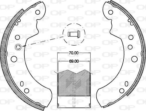 Open Parts BSA2051.00 - Комплект гальм, барабанний механізм autozip.com.ua