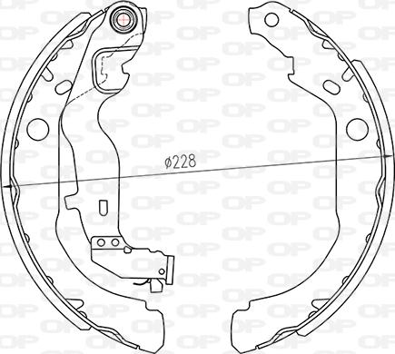 Open Parts BSA2264.00 - Комплект гальм, барабанний механізм autozip.com.ua