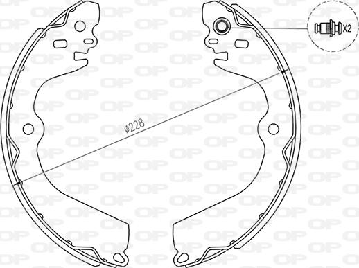 Open Parts BSA2266.00 - Комплект гальм, барабанний механізм autozip.com.ua