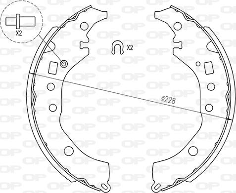 Open Parts BSA2261.00 - Комплект гальм, барабанний механізм autozip.com.ua