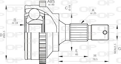 Open Parts CVJ5499.10 - Шарнірний комплект, ШРУС, приводний вал autozip.com.ua