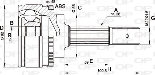 Open Parts CVJ5492.10 - Шарнірний комплект, ШРУС, приводний вал autozip.com.ua
