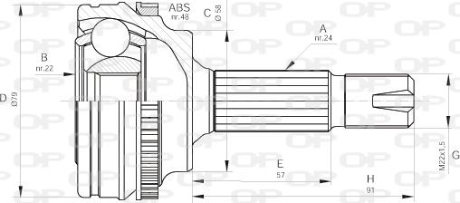 Open Parts CVJ5497.10 - Шарнірний комплект, ШРУС, приводний вал autozip.com.ua