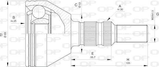 Open Parts CVJ5440.10 - Шарнірний комплект, ШРУС, приводний вал autozip.com.ua