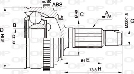Open Parts CVJ5467.10 - Шарнірний комплект, ШРУС, приводний вал autozip.com.ua