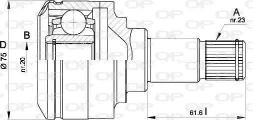 Open Parts CVJ5406.20 - Шарнірний комплект, ШРУС, приводний вал autozip.com.ua