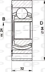 Open Parts CVJ5416.20 - Шарнірний комплект, ШРУС, приводний вал autozip.com.ua