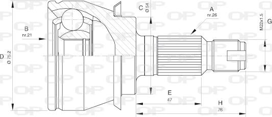 Open Parts CVJ5488.10 - Шарнірний комплект, ШРУС, приводний вал autozip.com.ua